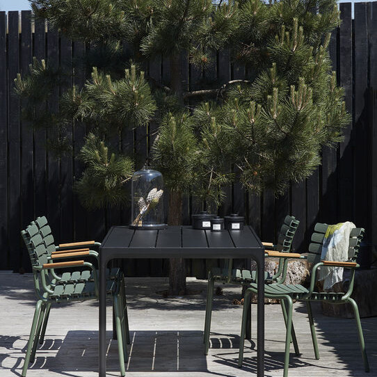 Крісло Reclips Dining Chair Bamboo Armrests Olive Green