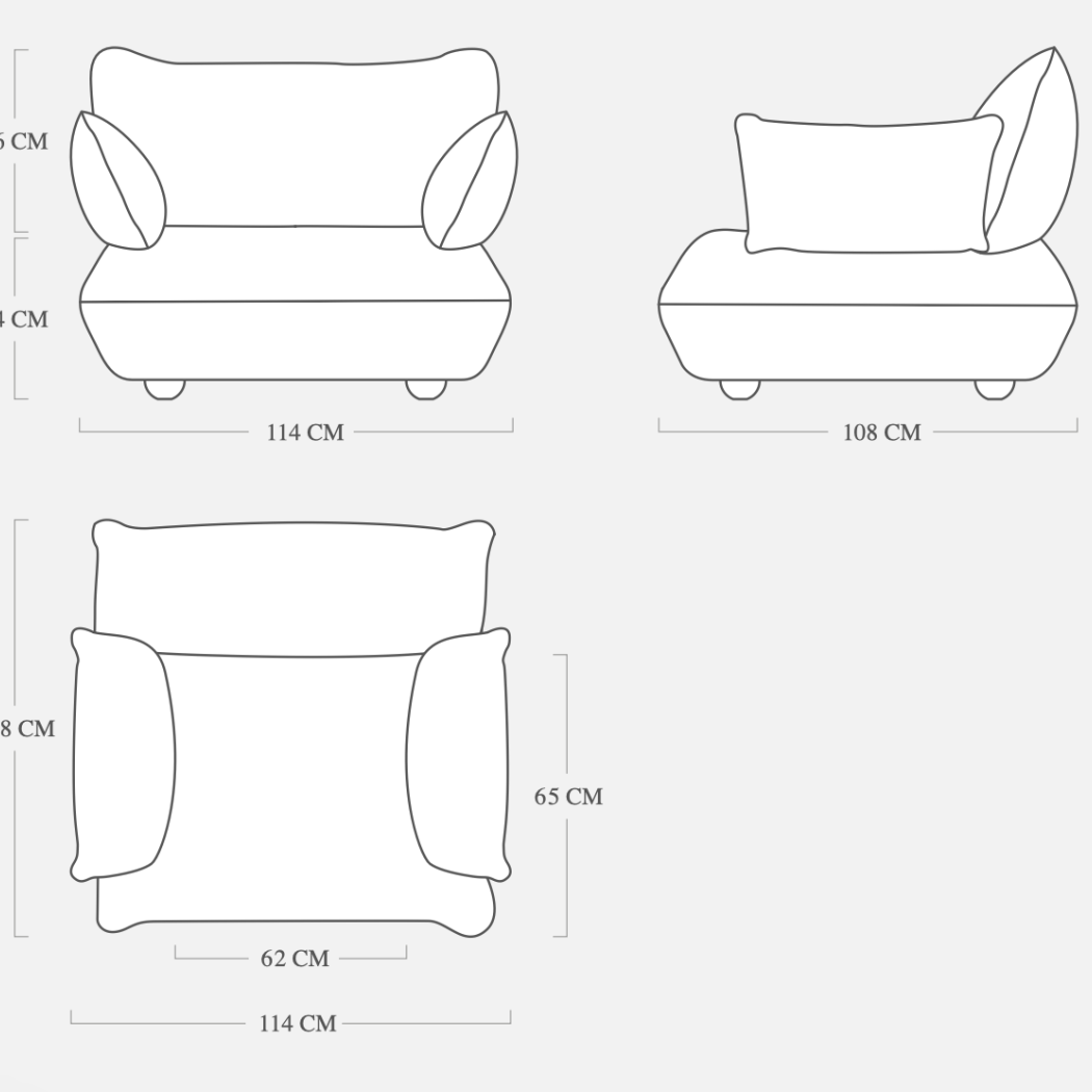 Крісло Sumo Loveseat Velvet Almond