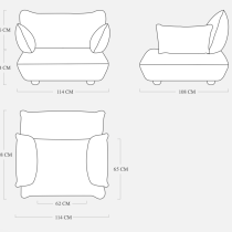 Крісло Sumo Loveseat Velvet Almond