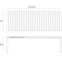 Стіл розкладний Tevere Extensible 210 Anthracite