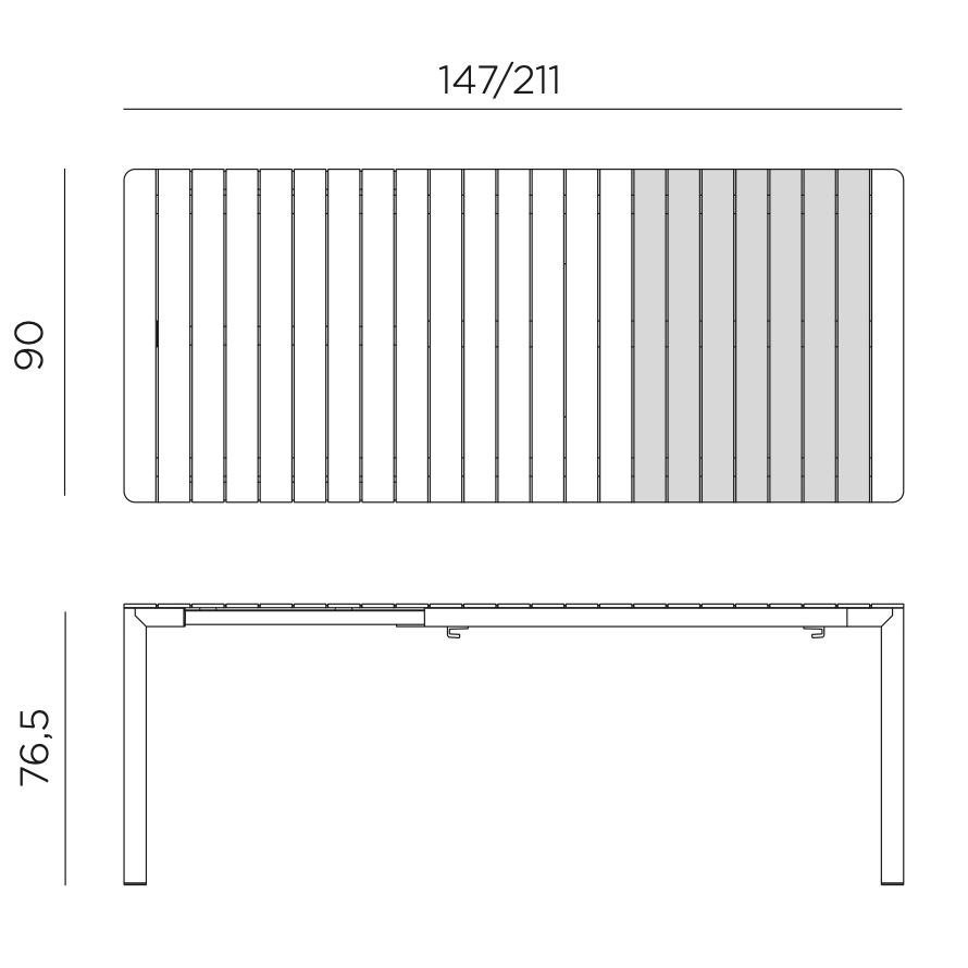 Стіл розкладний Tevere Extensible 147 Terra